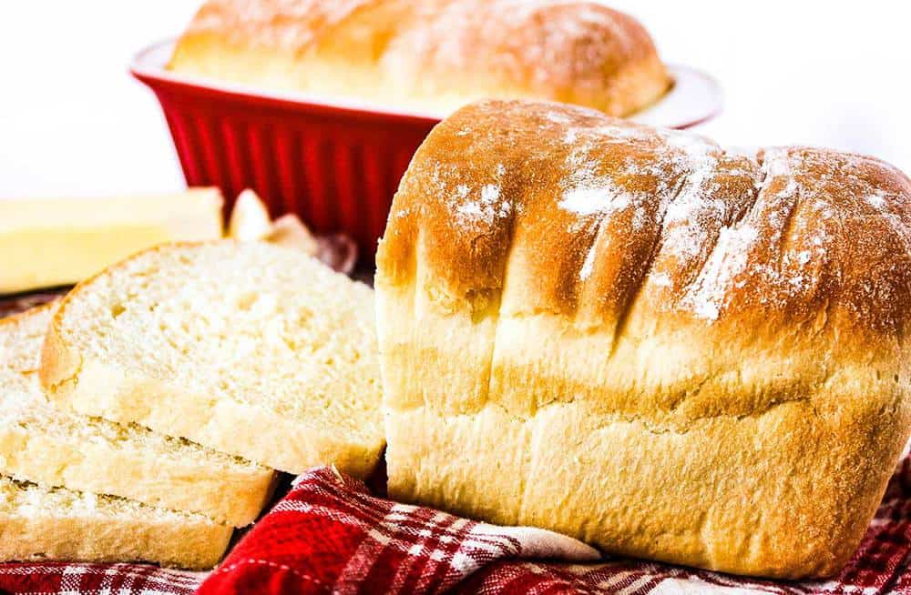 Homemade country white bread, sliced