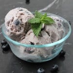 Homemade blueberry ice cream