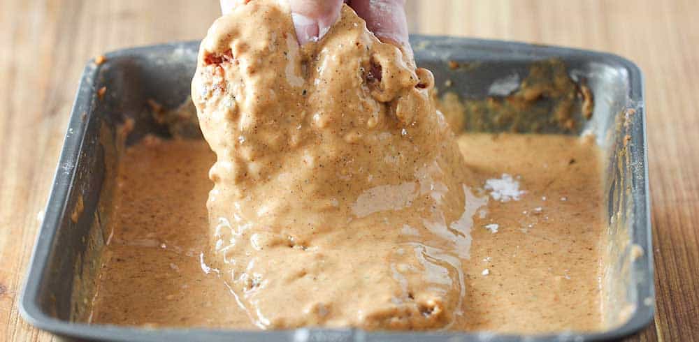 Dip the steak into a wet batter flour, beef broth, milk and seasonings. 