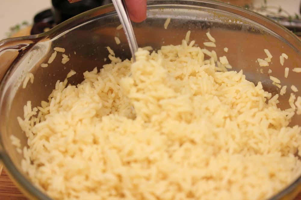 Easily cook the rice in stock in the microwave!