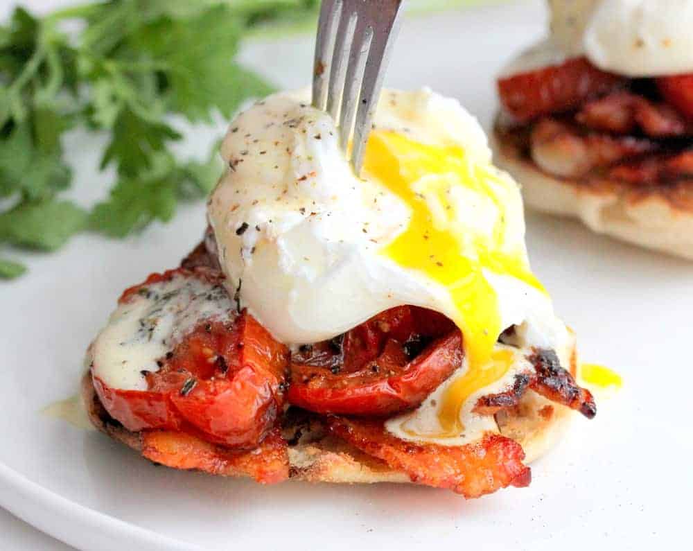 Eggs benedict on roasted brown mushrooms recipe