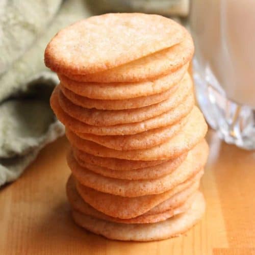 A stack of homemade vanilla wafers