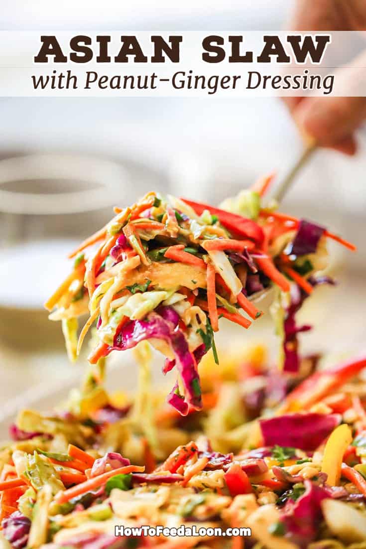 Asian Slaw with Peanut Ginger Dressing | How To Feed A Loon