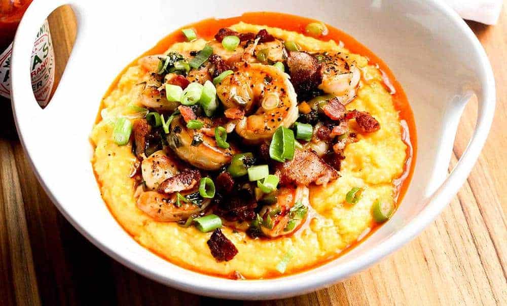 Receta de Gambas del Sur y Sémola con Queso