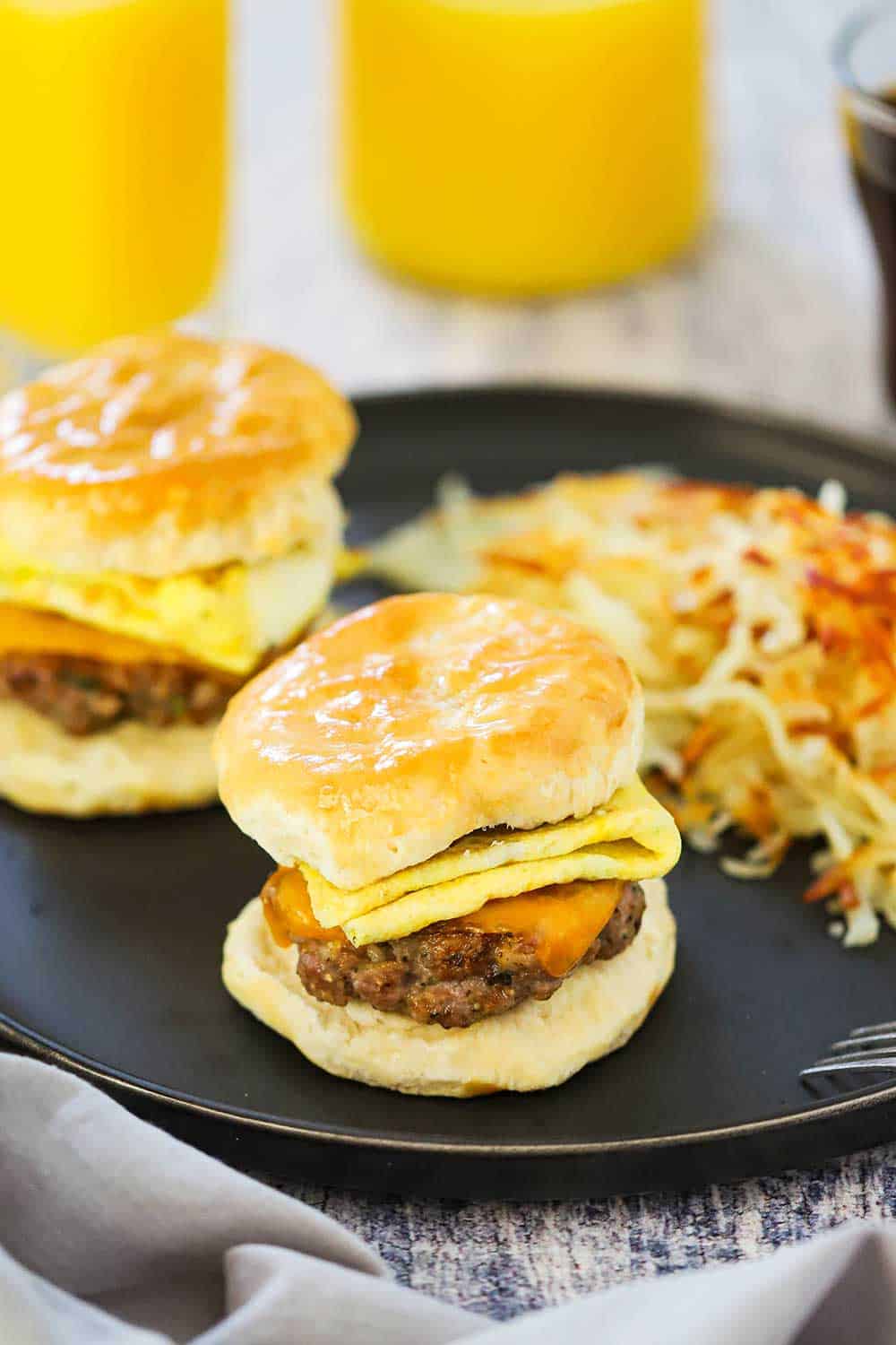 Sausage Egg and Cheese Breakfast Sandwiches - Sprinkles & Sea Salt