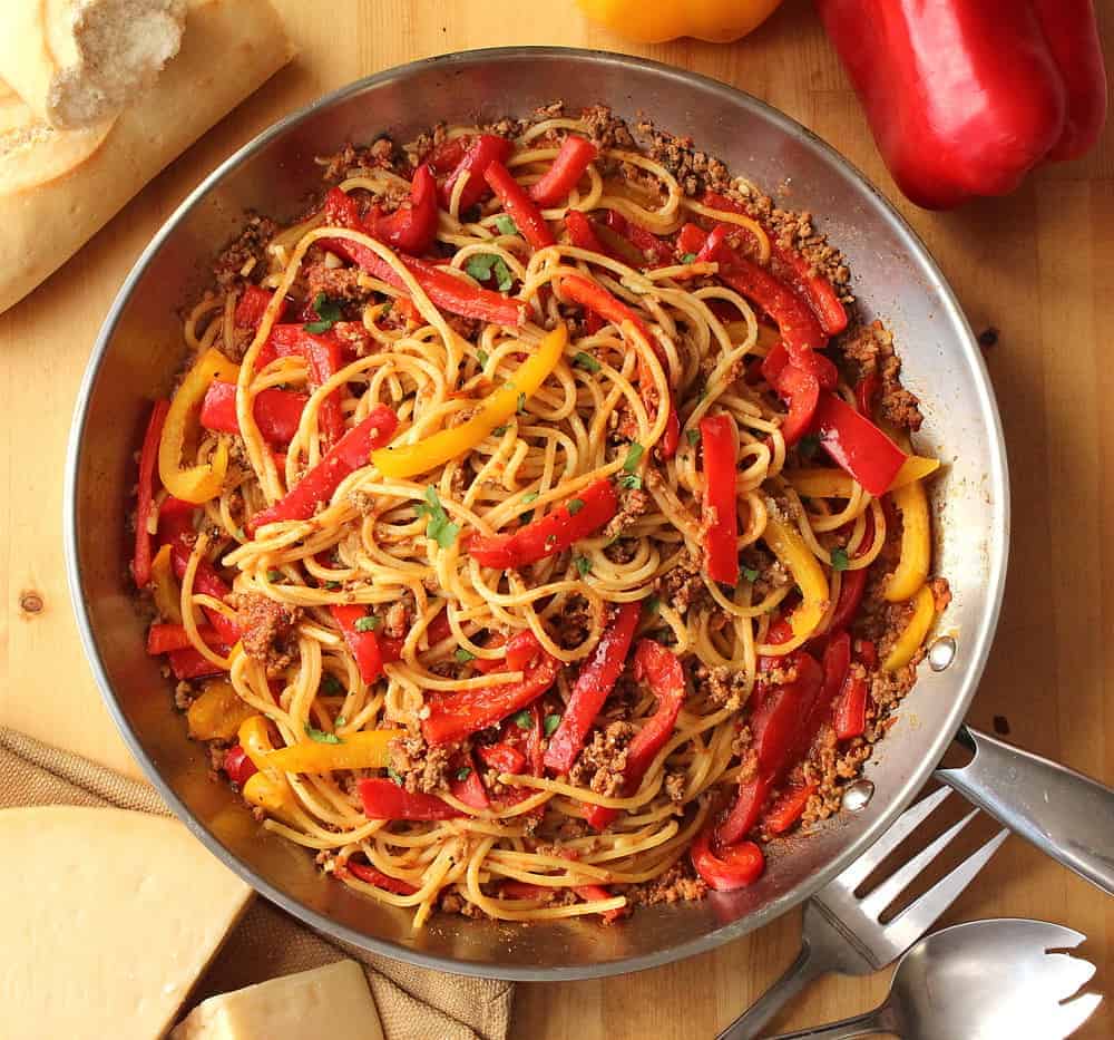 Spaghetti alla Chitarra with Lamb and Sweet Pepper Ragù