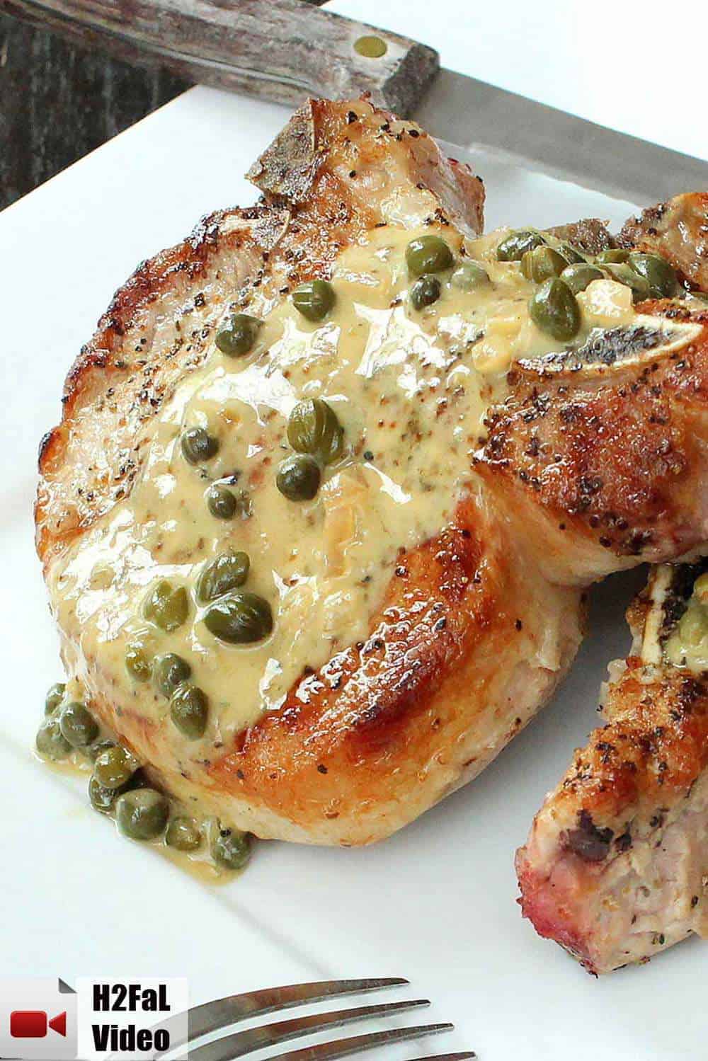 Seared Pork Chops In Caper Sauce Recipe How To Feed A Loon   Pork Chops Vertical Video Blog 