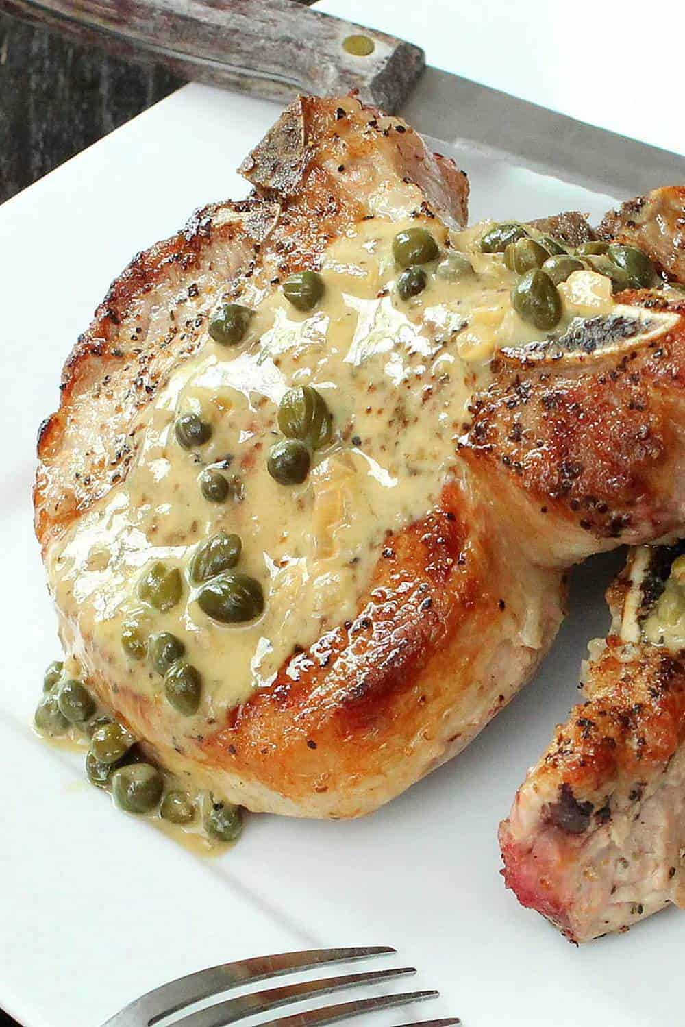 Seared Pork Chops in Caper Sauce Recipe | How To Feed a Loon