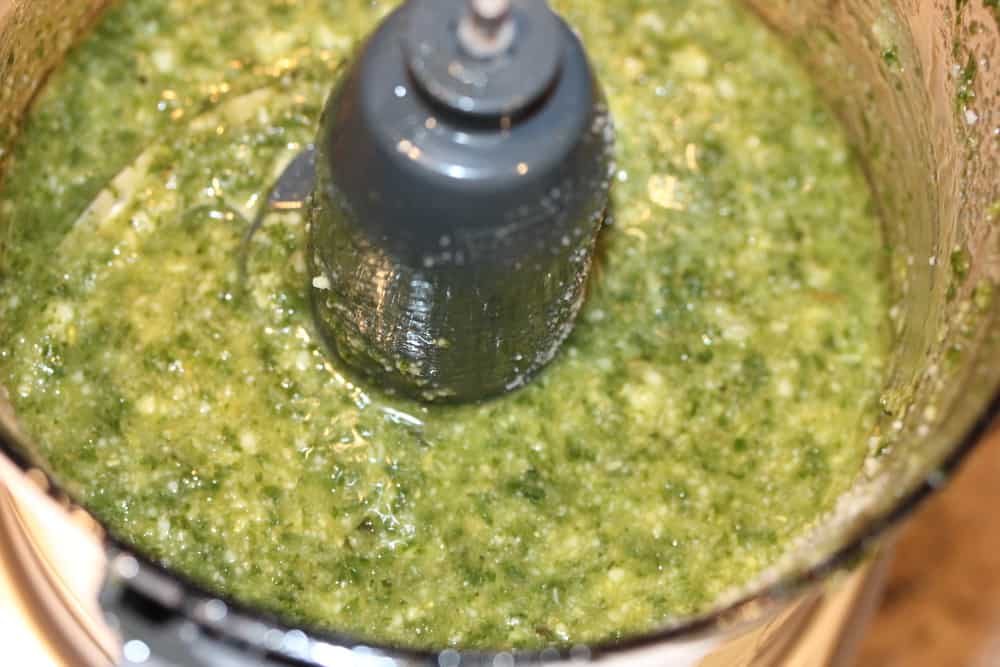 Easy Pesto Sauce in a food processor. 