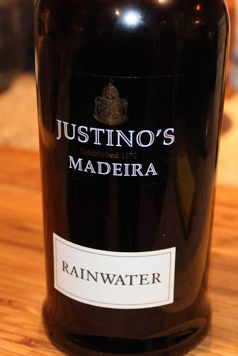 A bottle of Madeira wine for Portuguese Clam Chowder