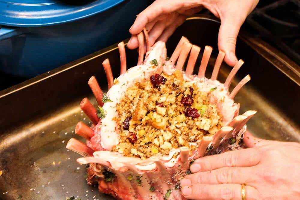 royal crown roast stuffed with dressing