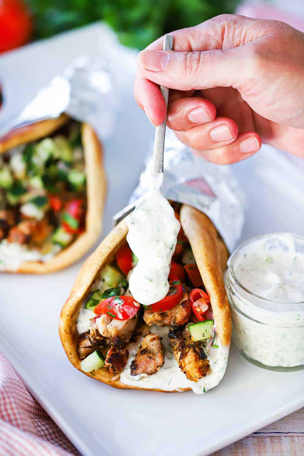 Chicken Gyro Recipe with Tzatziki Sauce