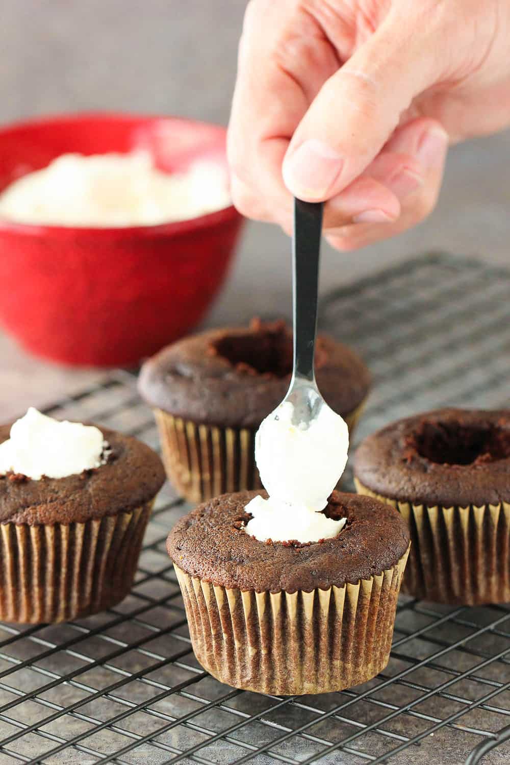 Chocolate Fudge Cupcakes with Marshmallow Filling