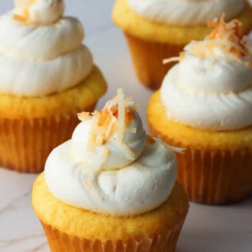 Coconut and Lemon Curd Cupcakes