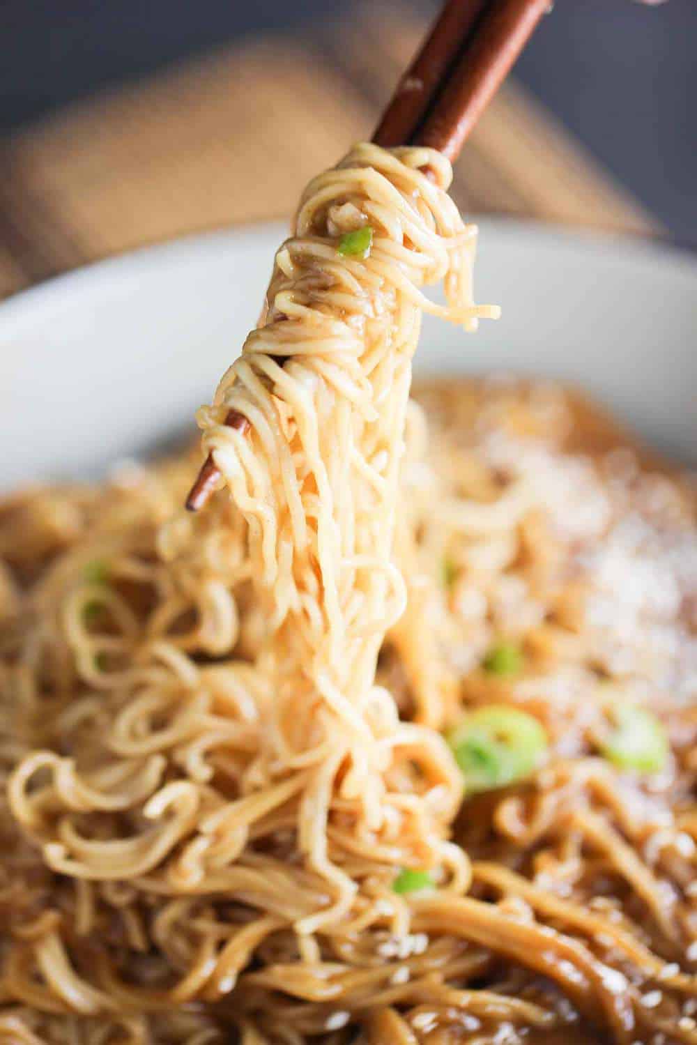 Chinese noodles with peanut sauce