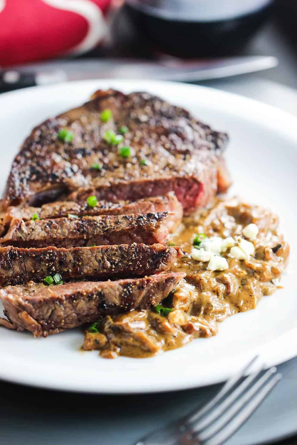 Ribeye with Gorgonzola and Caramelized Onions | How To Feed a Loon