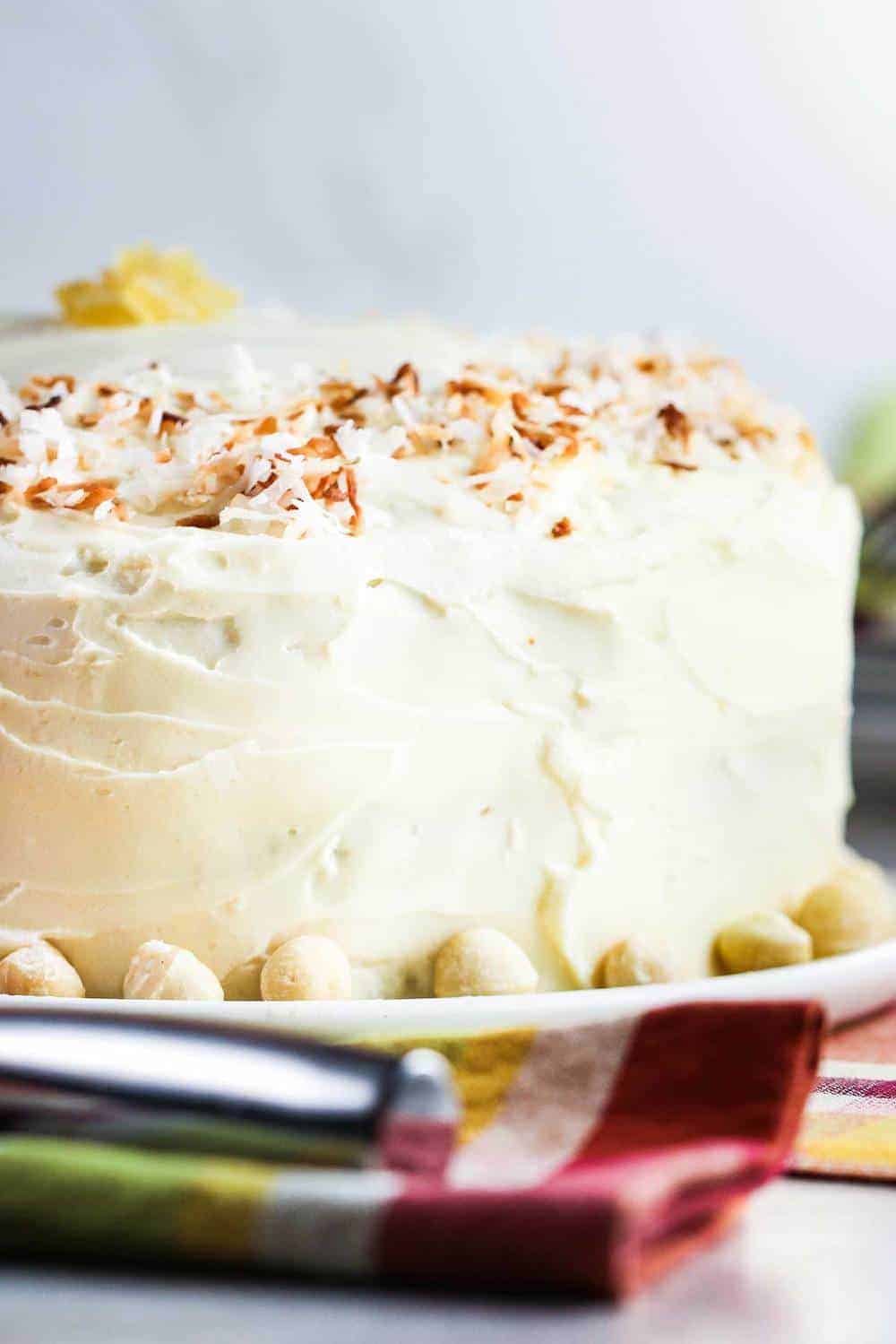 Carrot Cake with Coconut, Ginger and Macadamia Nuts recipe