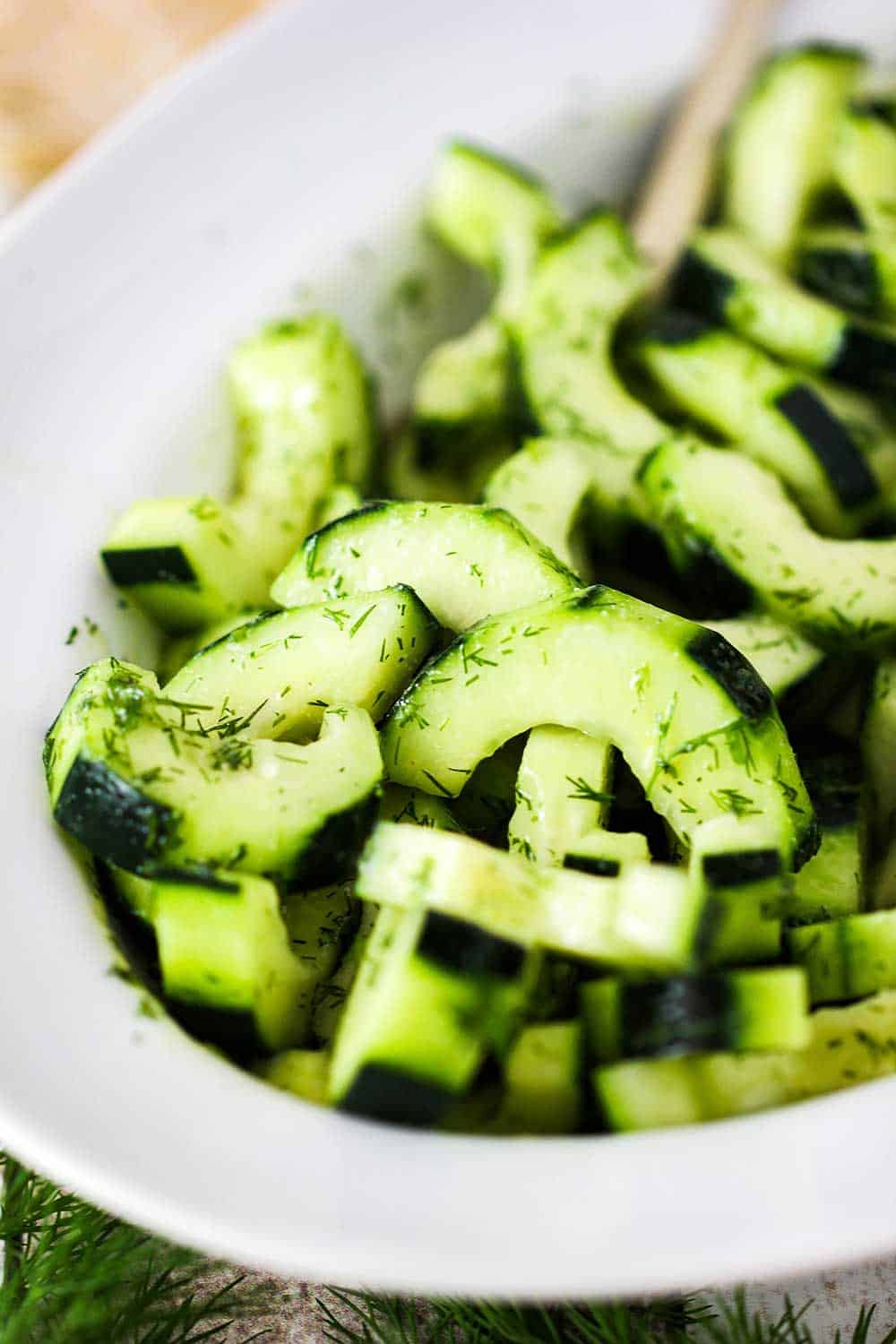 Fresh dill with cucumber for the perfect summer salad. 