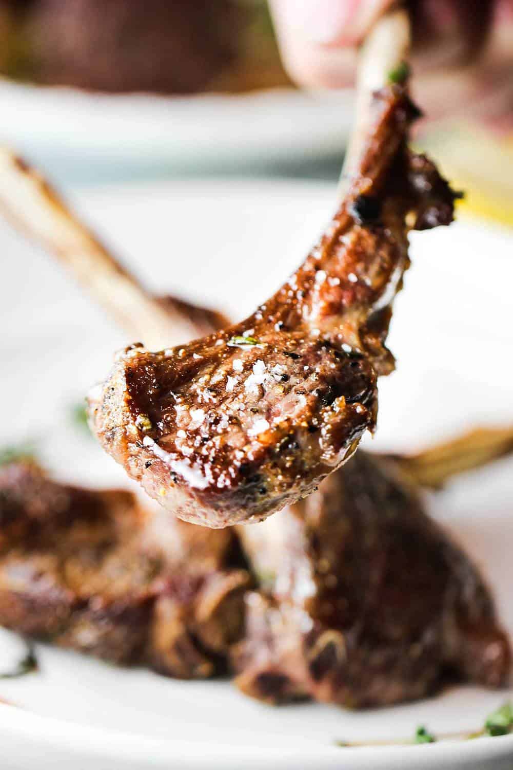 Cooked lamb lollipops