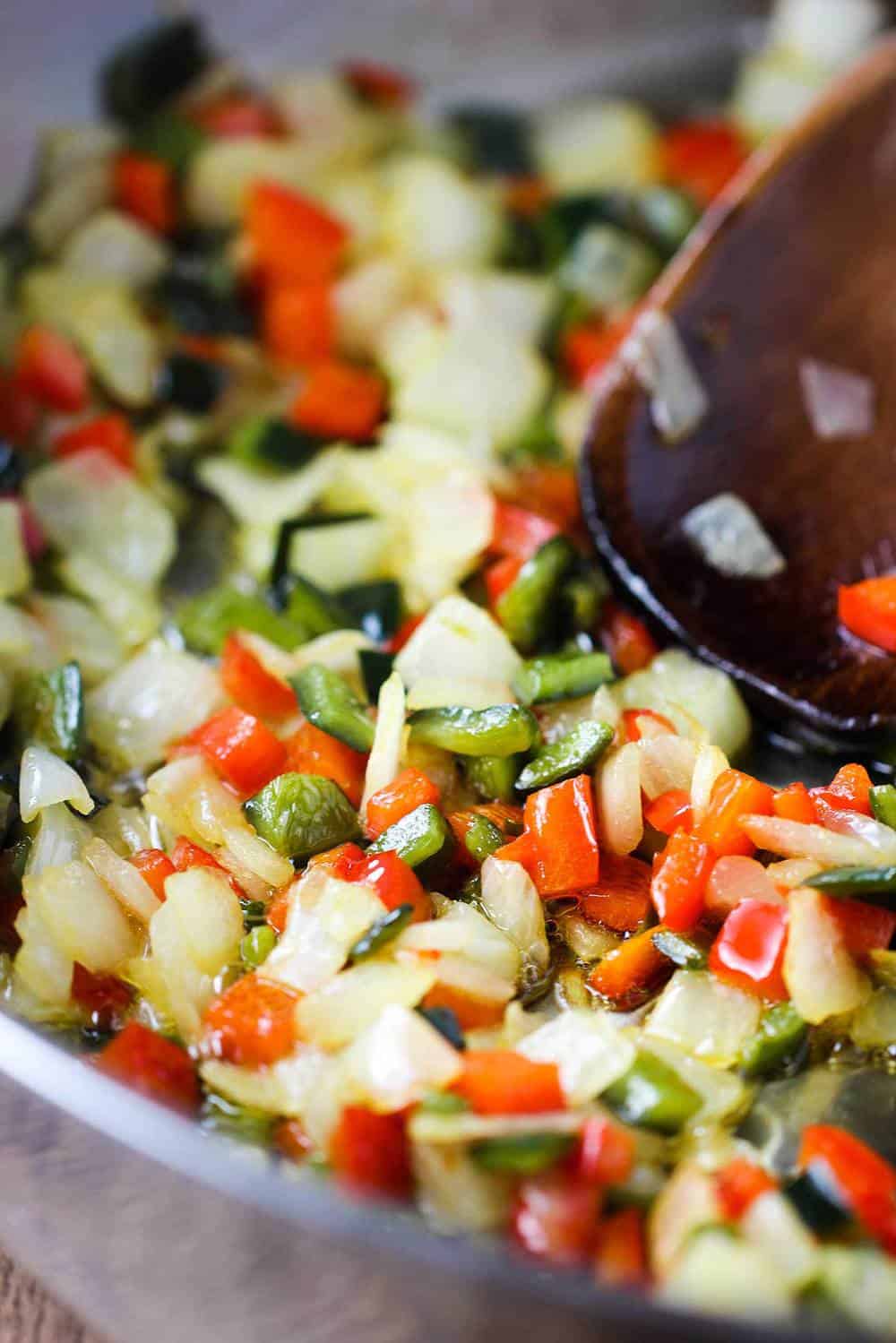 Sautéed vegetables for King Ranch Casserole