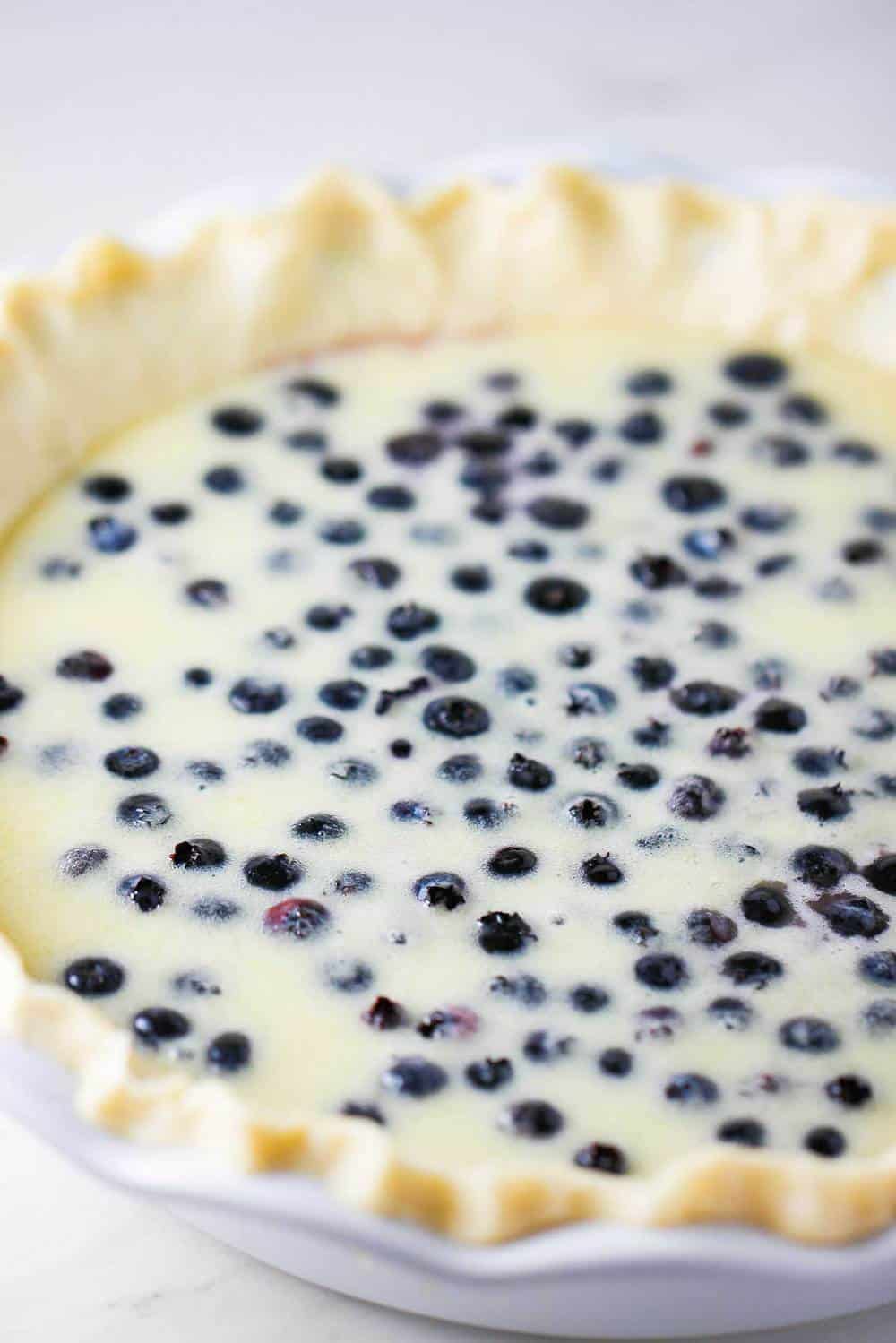 Buttermilk Blueberry Custard Pie - Amanda's Easy Recipes