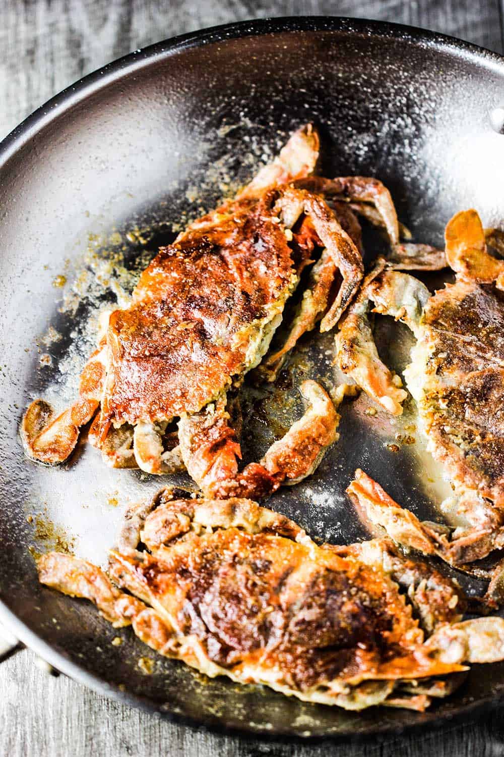 Fried Soft-Shell Crabs With Haricots Verts Amandine Recipe - The