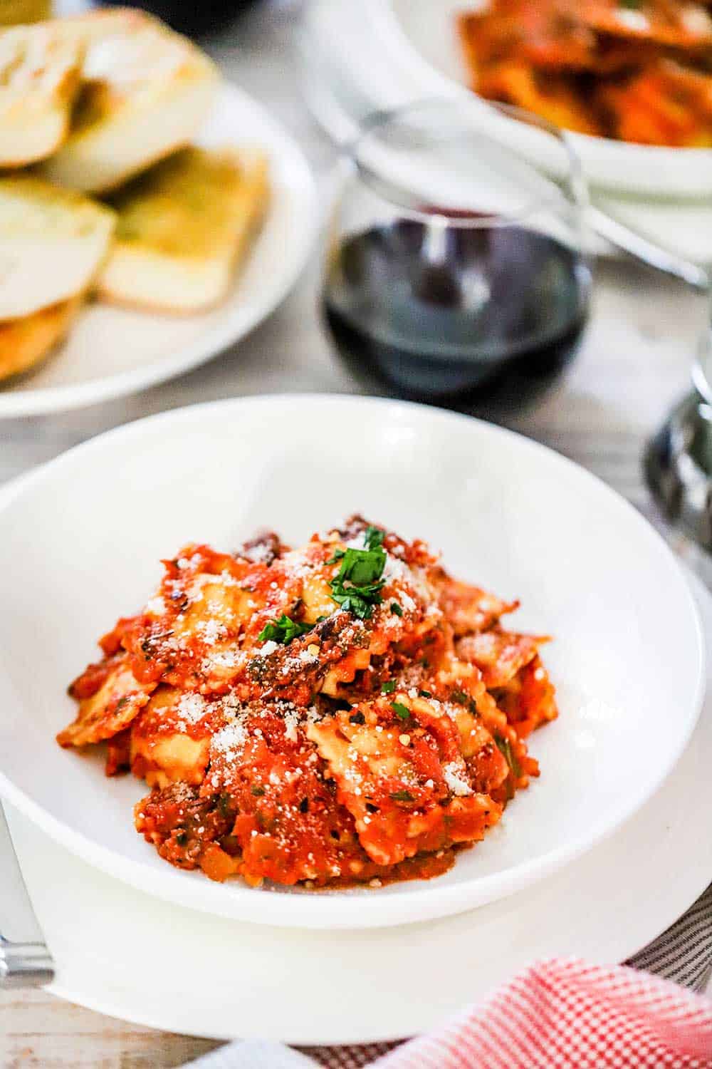 Easy Ravioli with Creamy Basil-Tomato Sauce | How To Feed A Loon