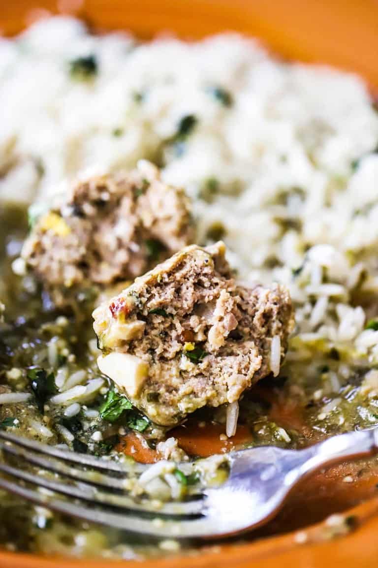 Mexican Meatballs with Salsa Verde (Albondigas) | How To Feed A Loon