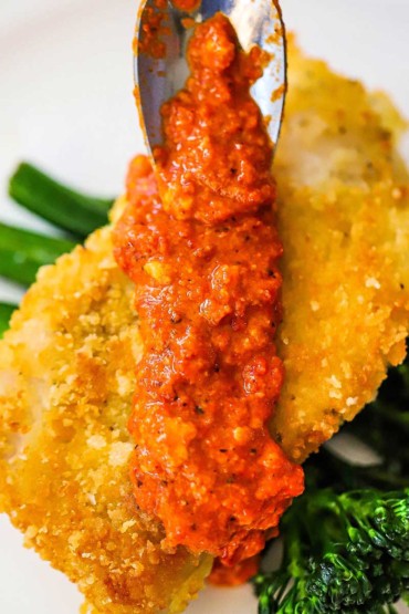 Fish Romesco Parmesan-Crusted Cod with Romesco | How To Feed A Loon
