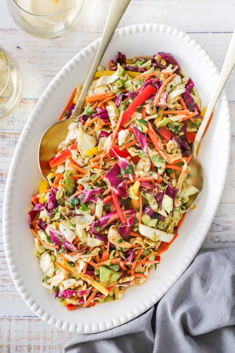 Asian Slaw with Peanut Ginger Dressing | How To Feed A Loon