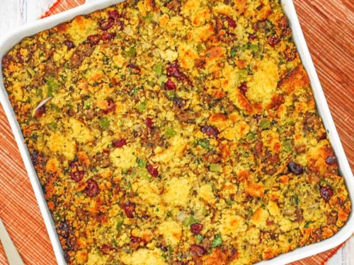 Cornbread Dressing with Sausage and Cranberries Cornbread Dressing with Sausage and Cranberries